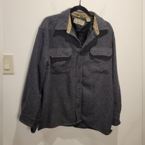 Upper Playground Mens Size L Wool Blend Gray Chore Shacket